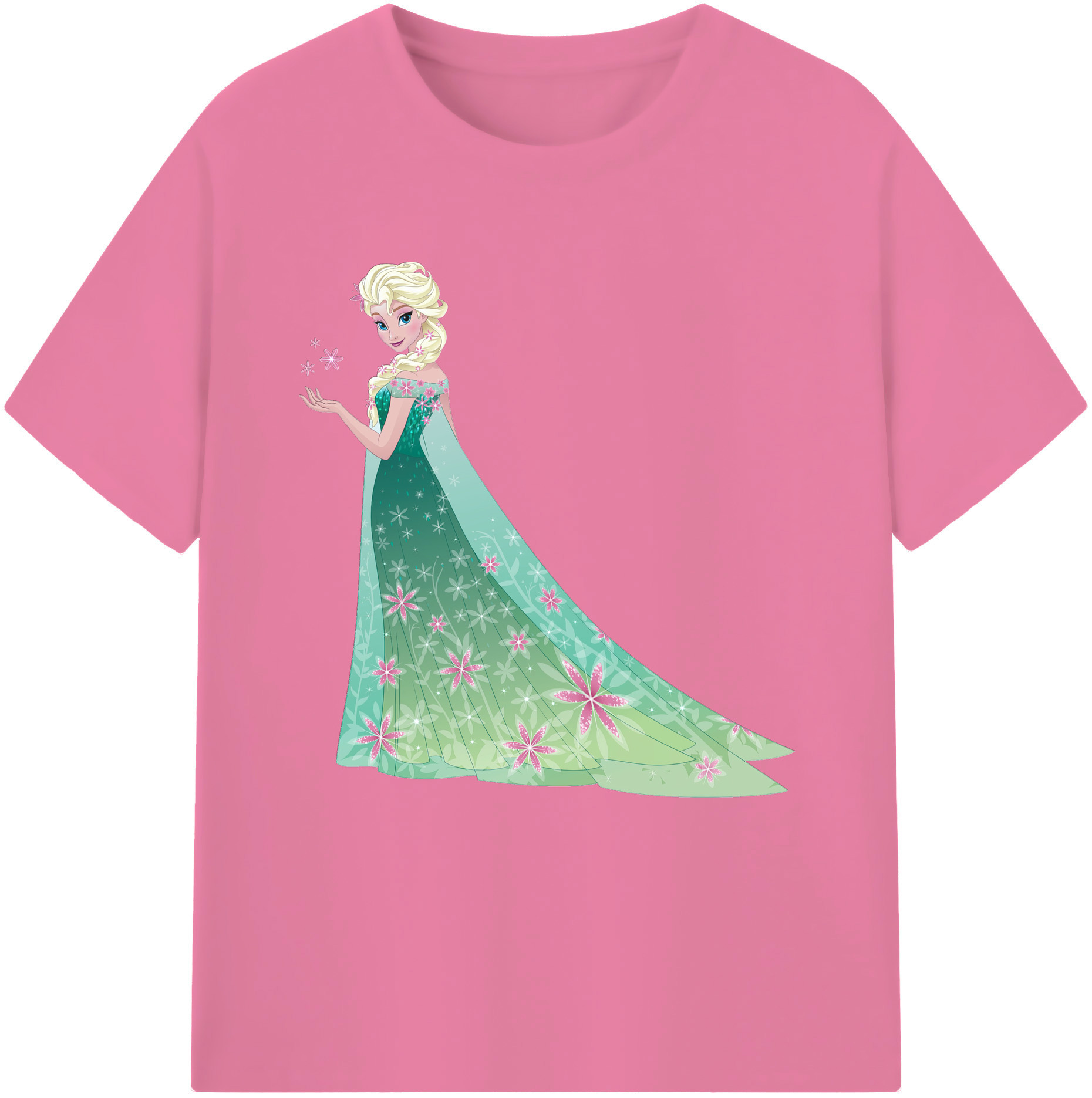 （画像用） アナと雪の女王 アンナ エルサ Frozen Anna Elsa 綿100％半袖Tシャツ（フロントプリント）